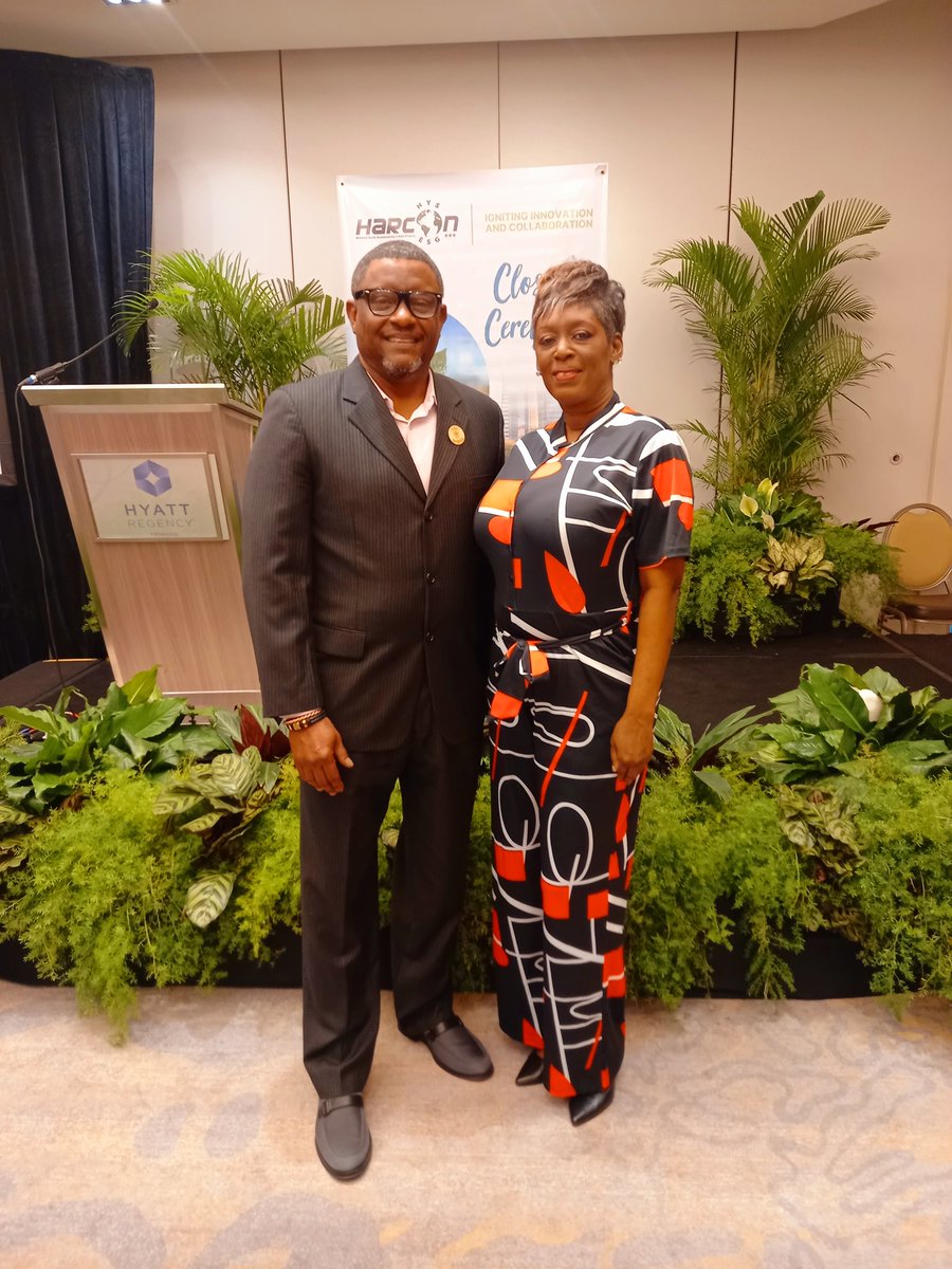 With Ermath Harrington, Managing Director of HARCON Harrington Consulting Limited, at the 📍 Hyatt Regency Trinidad for the HARCON National Youth Sustainability ESG Pilot project's Closing Ceremony. 

The youths of today are surely the leaders of tomorrow.