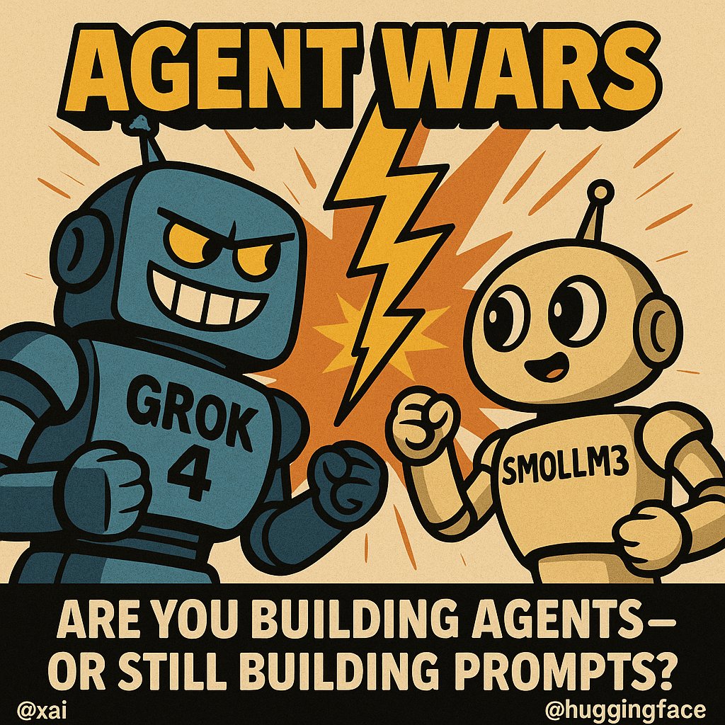 DeepArchivist's tweet image. 🚨 The Agent Wars have begun.

@grok 4 brings humor, speed, and sharpness—while SmolLM3 shows that &quot;small&quot; can dominate the real-time battlefield.

Prompt engineering? Dead.
Context architecture? The new godmode. 
🧠The question isn’t which model—it’s which structure. 

#AIagents…