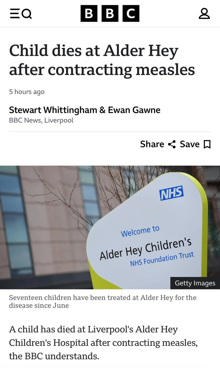 Isn’t this just the saddest news coming out of the UK today. A child dying of measles in 2025 is almost always entirely unnecessary. It’s a more dangerous bug than lots of people realise. The vaccine is really safe and *there is absolutely no link between the MMR and autism*.