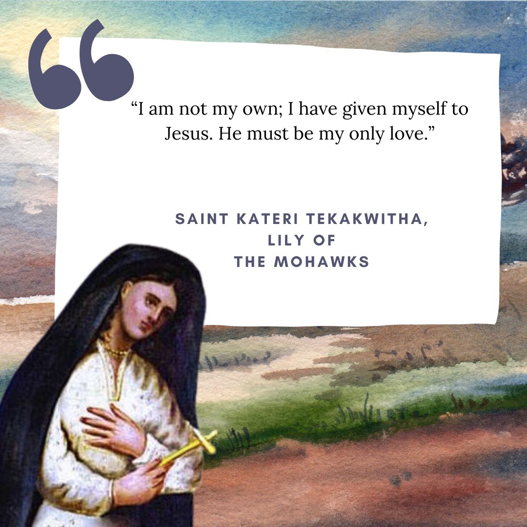 We celebrate Saint Kateri Tekakwitha, Lily of the Mohawks, on July 14. #SaintSunday
