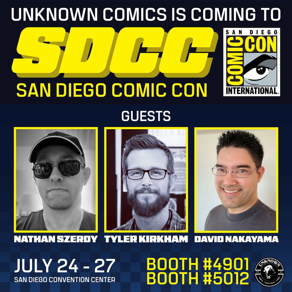 Unknown_Comics's tweet image. SDCC Alert! 💥
Meet Tyler Kirkham at San Diego Comic-Con! Find him at Booth #5012, July 24-27, at the San Diego Convention Center! Get your comics signed and chat with the artist!
#SDCC #TylerKirkham #ComicArt #SDCC2025 #ArtistAlley