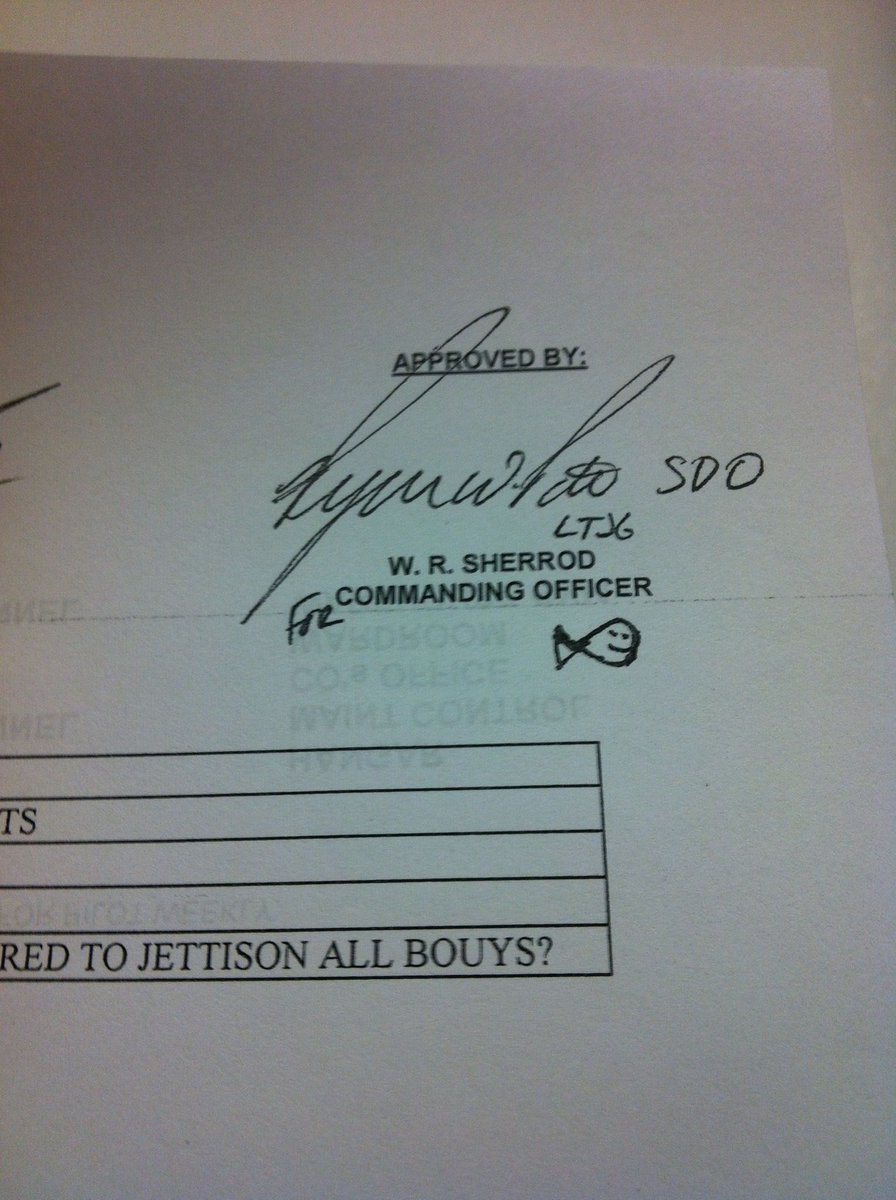 ryanpotebooks's tweet image. The day I became a squadron legend...
signing for the commanding officer, and drawing a picture of a fish...
The next day was fun.
NEMO
#nemo #navy #jopa
