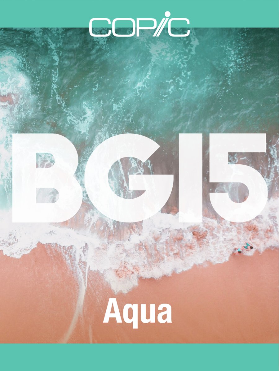 🌊🌱 Bring on the cool, calm, tranquil nature of an ocean scene. The soft glow of the light on a leaf. The cool air on a warm summer day. BG15 (Aqua), added to the Copic family in 1987, is a must have for any palette. Available in Copic Ink, Sketch, Classic, and Ciao.

Keep track