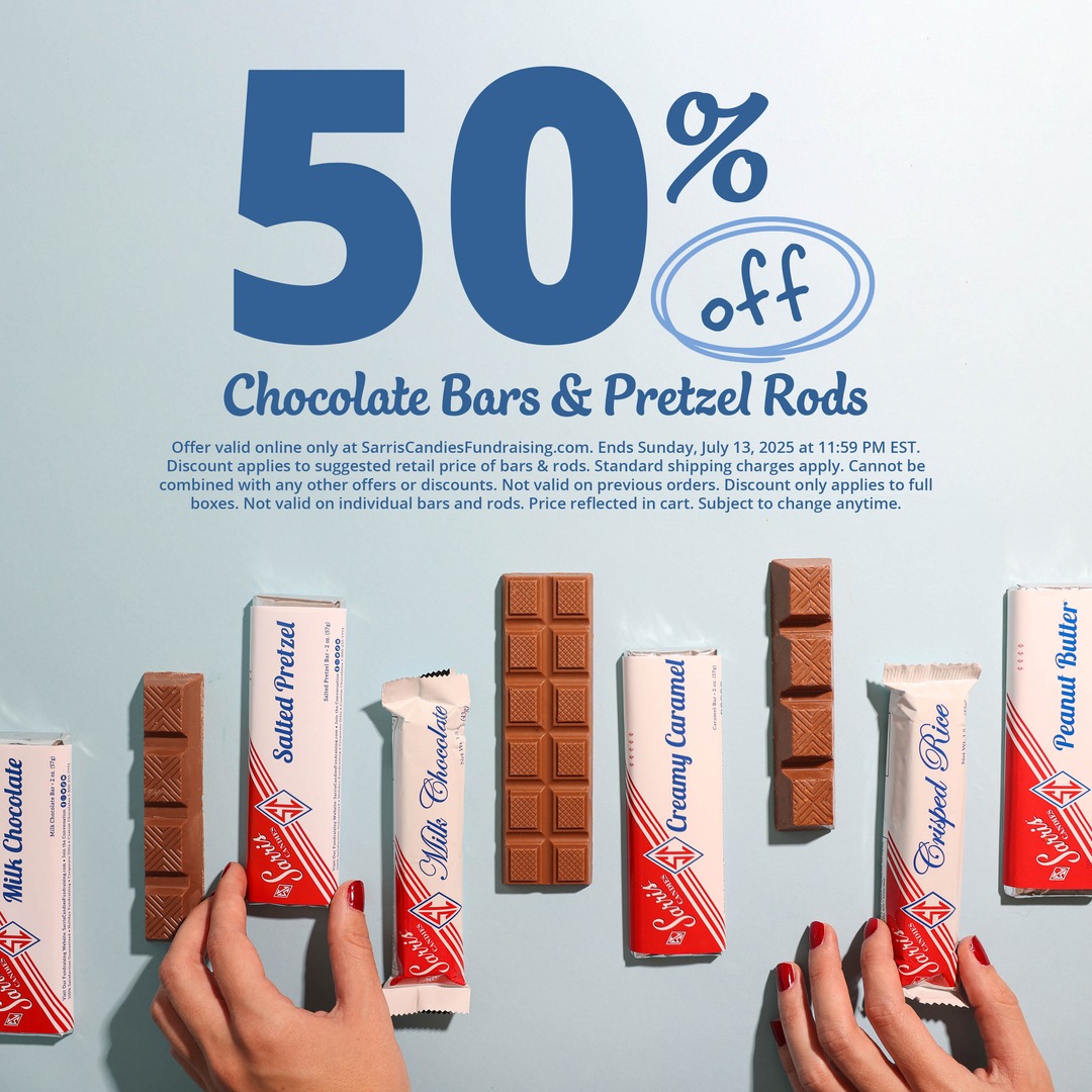 Don't let this deal melt away! ☀️🍫

Our chocolate bars and pretzel rods are 50% off retail pricing, just in time for sunny-day cravings. There's no minimum to order.

Offer ends Sunday, July 13, 2025 at 11:59 PM EST.

🔗 sarriscandies.co/BarsAndRods