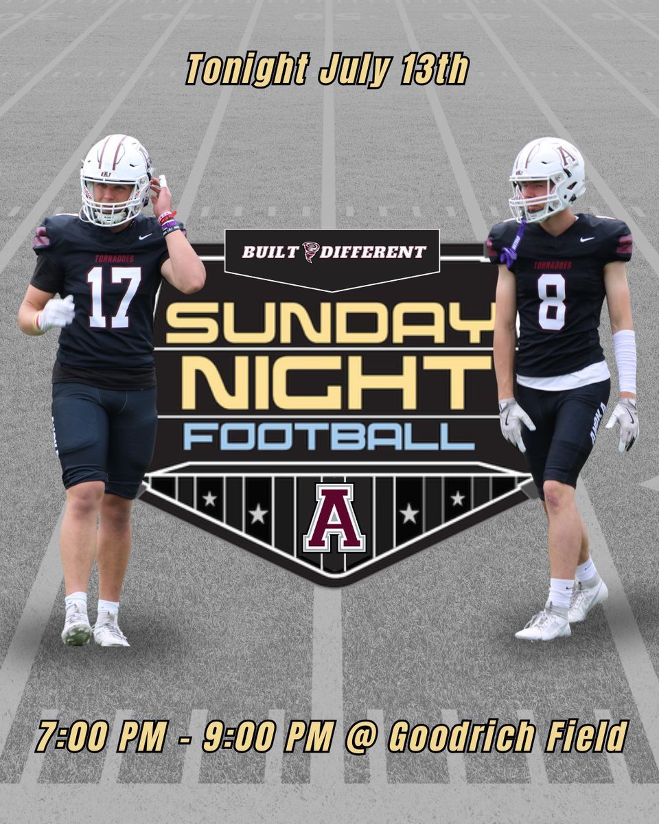 Excited for another chance to get better tonight.  Sunday Night Football 7:00 PM at Goodrich Field.  #EAT