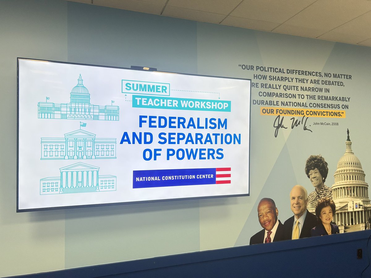 So excited to welcome another group of teachers to the Center this afternoon to kick off our Federalism and Separation of Powers Summer Educator Institute! #NCCed