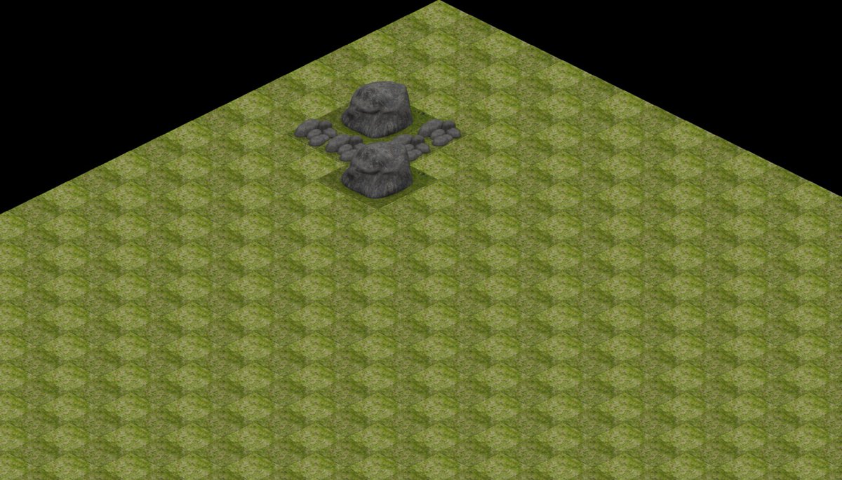 eternalcodestd's tweet image. We are testing isometric terrain, in #GameMaker
The terrain features a grassy tilemap and a cluster of rocks to test decoration placement
All visuals were created by modeling in #Blender and rendering to 2D images, which are then loaded into GMS
#indiedev #indiegame #gamedev