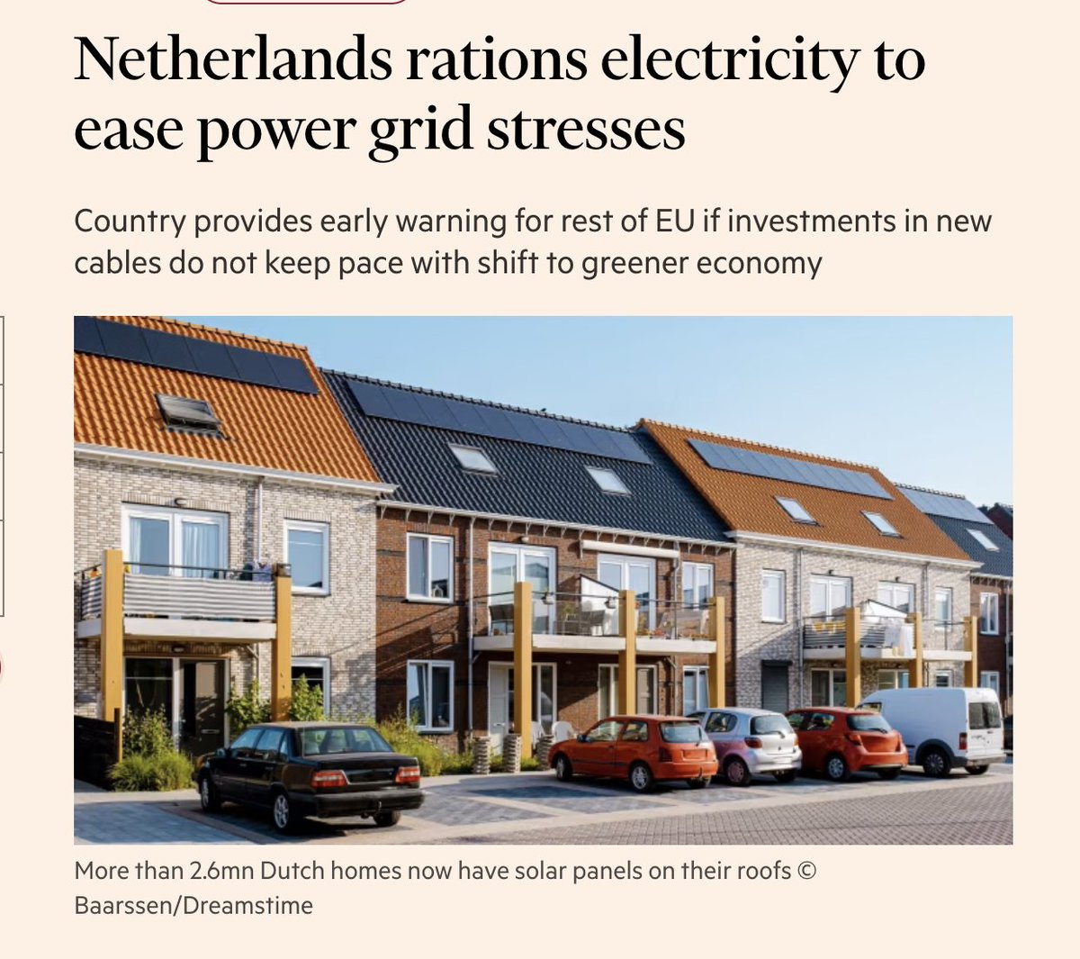 gue86502's tweet image. The Netherlands outlawed gas appliances and closed their natural gas field. Now they have to ration electricity. 🤔 Despite being so far north that solar panels are useless in winter, everyone has them. 🤷♂️