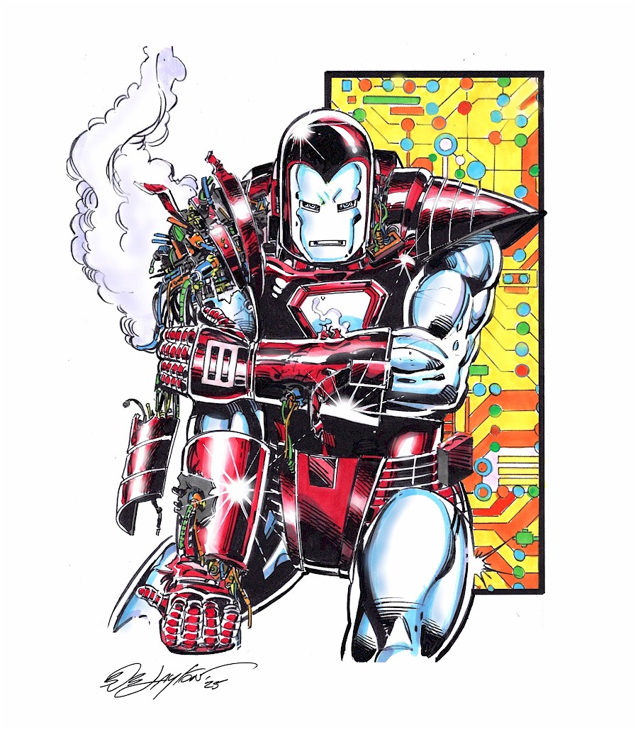 Bob_Layton's tweet image. While I'm packing for the flight tomorrow, I thought I'd post this color 9 x 12 Silver Centurion armor which was done in advance of my upcoming appearance at @InkInkCollectibles in Singapore on July 18th. @Marvel @Iron_Man