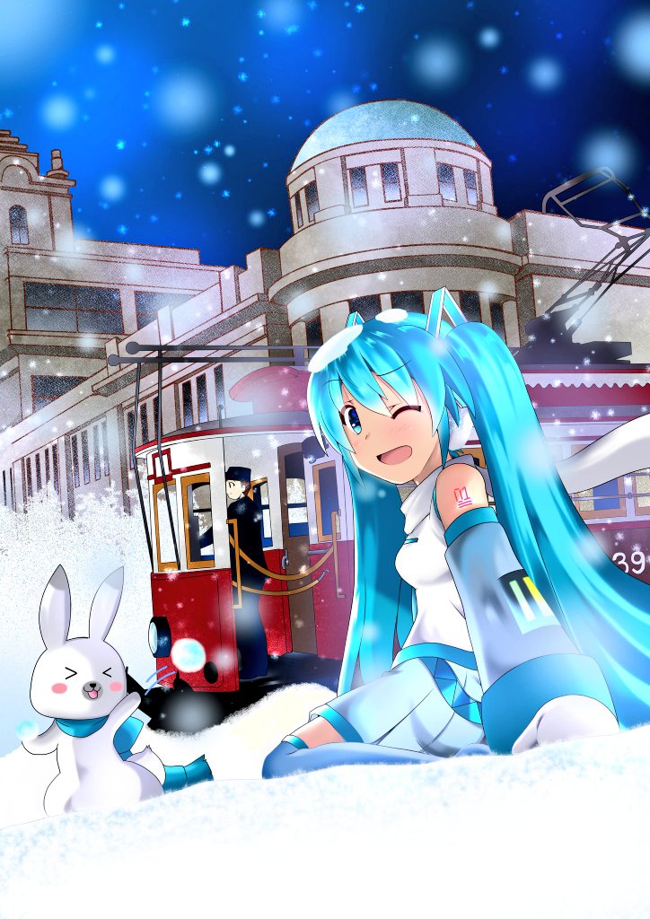 初音ミク 「鉄道とミクさん②」|キノ店員のイラスト