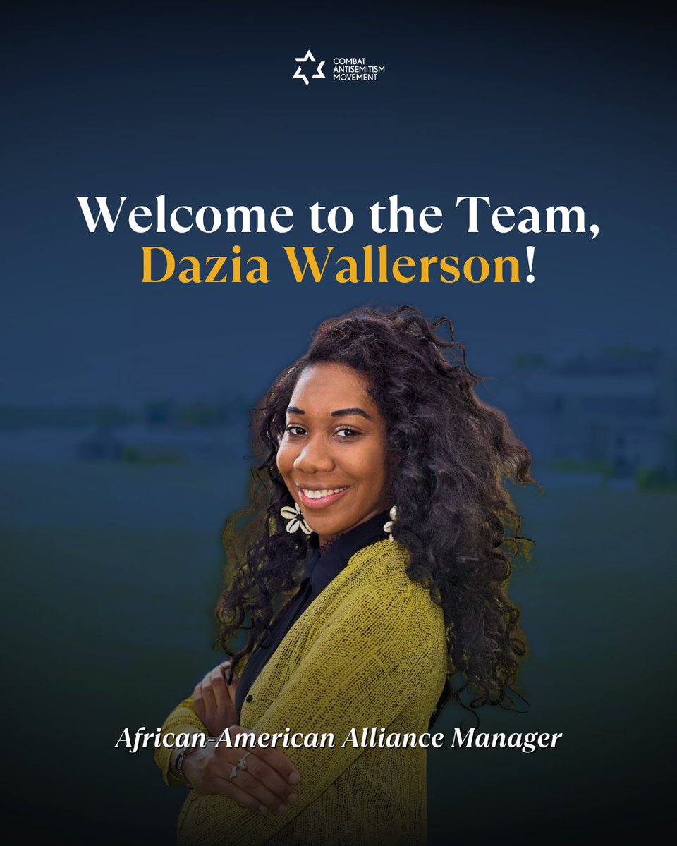 CombatASemitism's tweet image. We are proud to welcome Dazia Wallerson as African-American Alliance Manager.
Dazia brings over a decade of experience and will lead efforts to deepen relationships, build partnerships, and strengthen connections between the African-American and Jewish communities.
