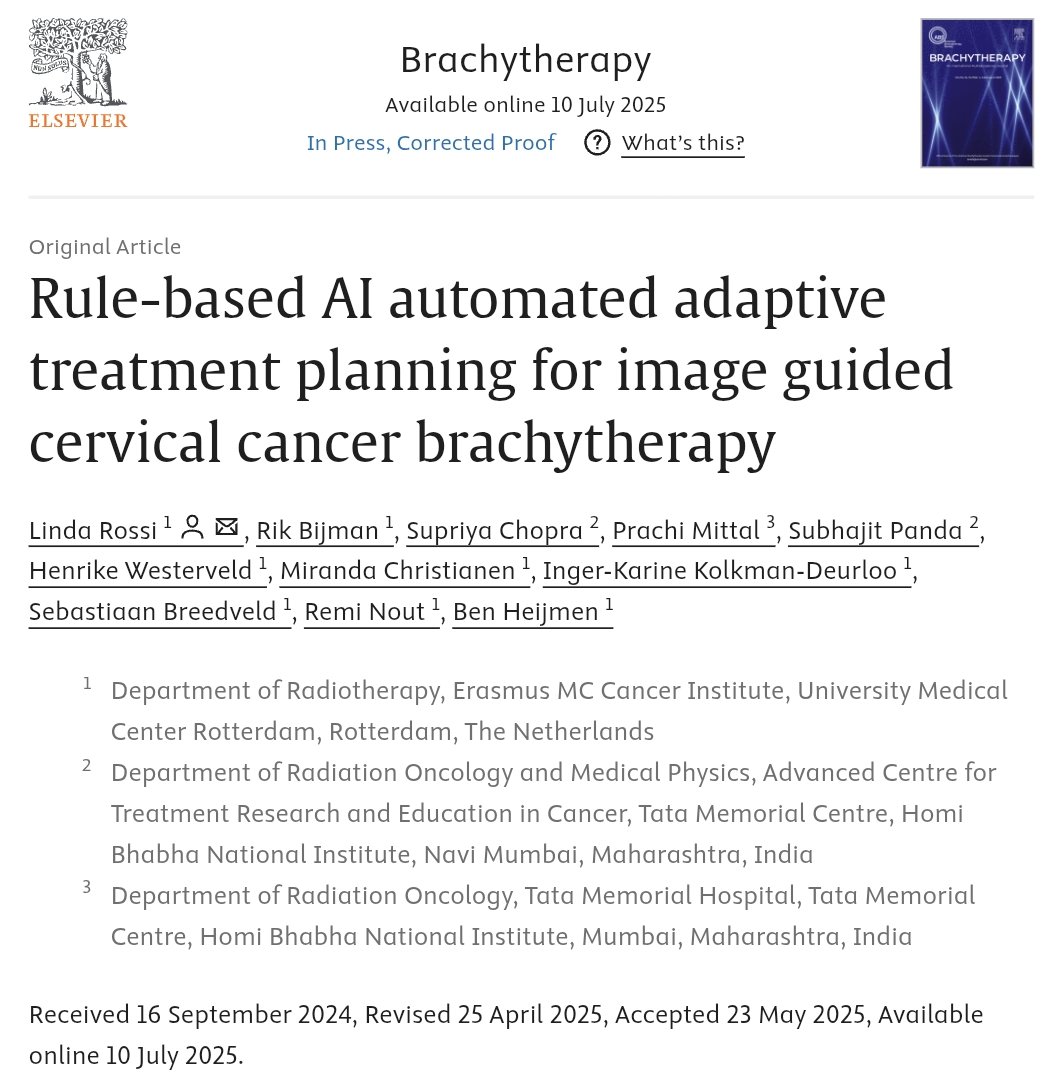 RadOncTMC's tweet image. Rule-based AI system BiCycle validated for automated Rx planning in image-guided adaptive brachy for locally advanced cervical cancer
Dosimetry significantly improved, preferred over manual planning in internal+ external validations, optimized in 1.6 mins!
tinyurl.com/mry29a7y