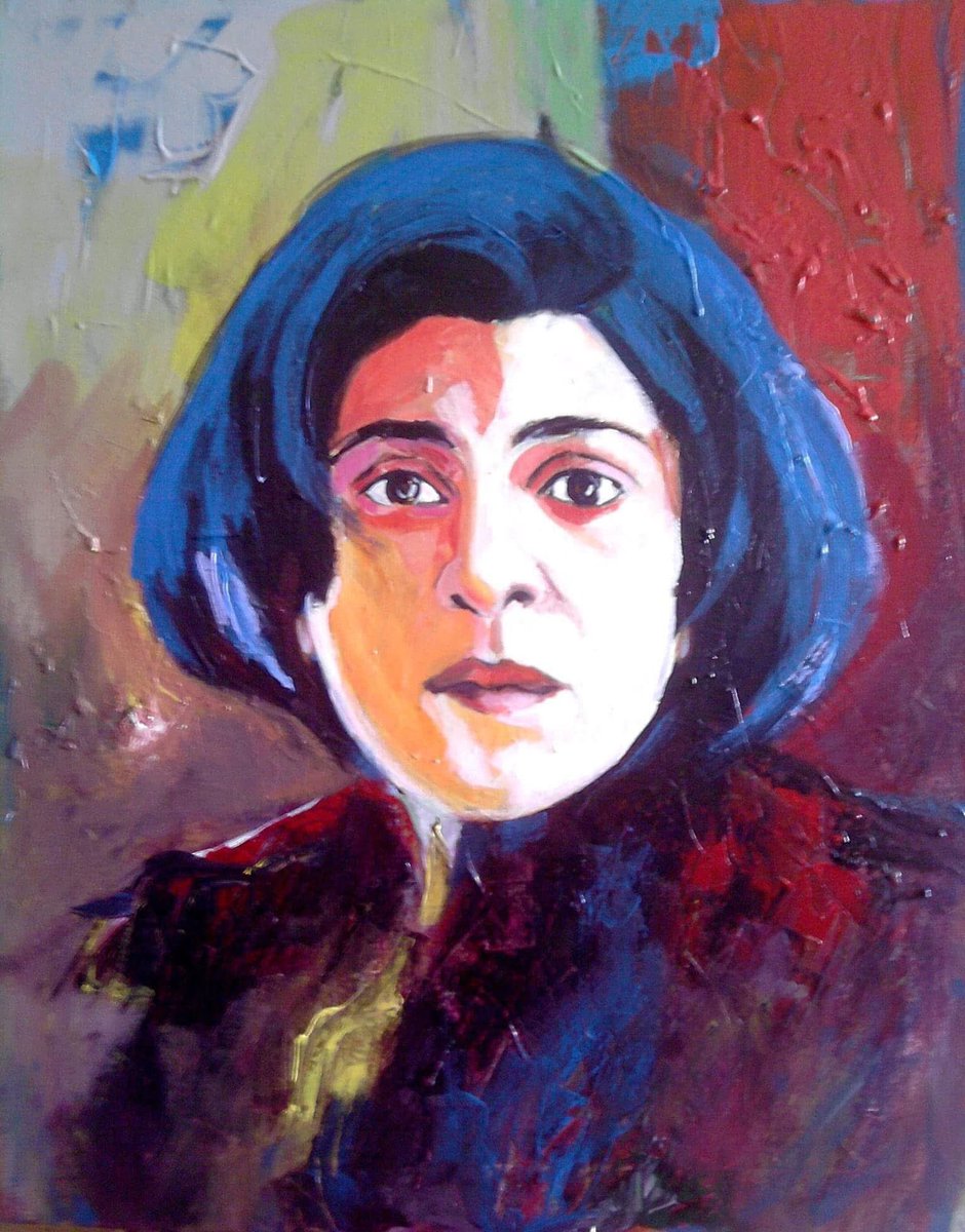 Xatûna hêja Leyla Zana🙏💐
Rêz û hezkirin 🙏
A portrait of the brave Kurdish woman Leyla Zana 🙏

#LeylaZana 
 <a href="/leylazanainfo/">Leyla Zana</a> 

Acrylic on canvas 
20x16 inch
2012