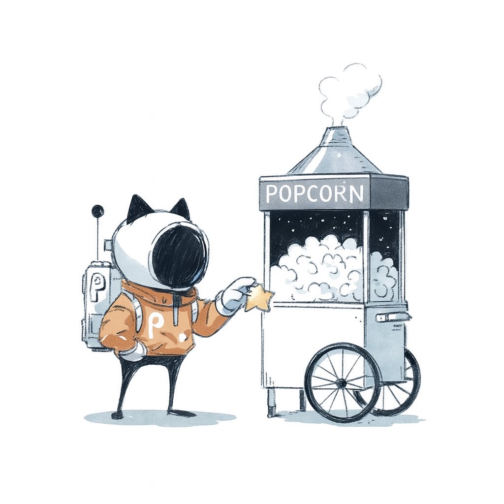 HikariLines's tweet image. 宇宙猫とポップコーン

#イラスト  #oc