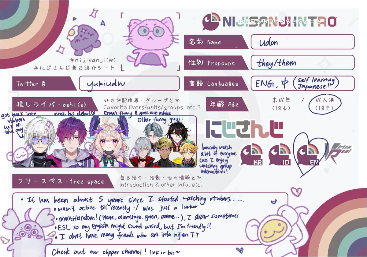 yukiudw's tweet image. wow a hundred people willingly following me for my yapping and rts hahaha hi! im trying to be more active n meet friendsss
udon | they/them
中 / EN !
didnt mention in the but im gamer too (obsessed with stardew valley lately...)
#nijitwt #nijiintro