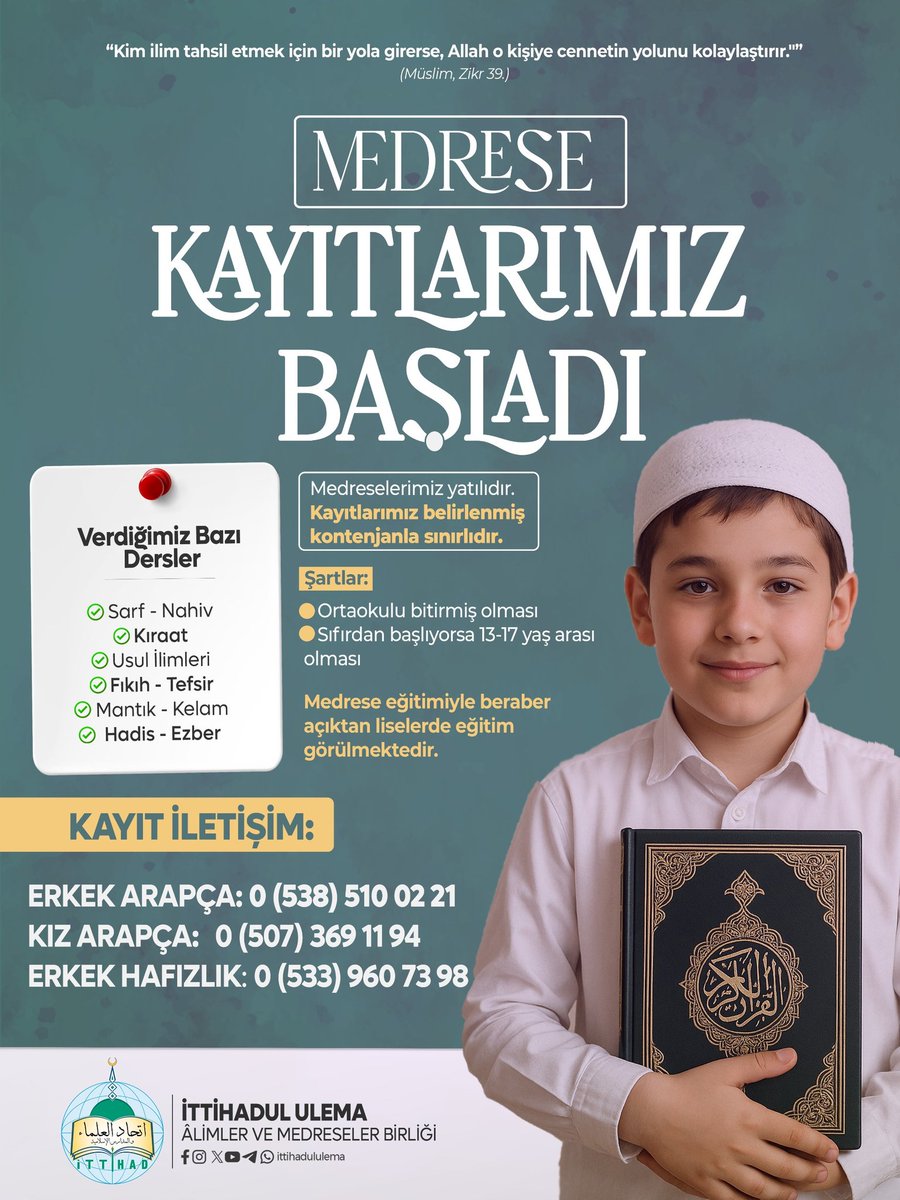 Çocuklarımızın selim bir fıtrata, temiz bir karaktere ve bozulmamış bir kalbe sahip olmasını istiyorsak; onları Kur’ân ve Sünnet yolunda eğitmeliyiz.

Zira çocuklarımız kıyamet günü ya bizim için şefaatçi olacak…
Ya da yakamıza yapışıp bizden davacı olacak!

Eğer onların