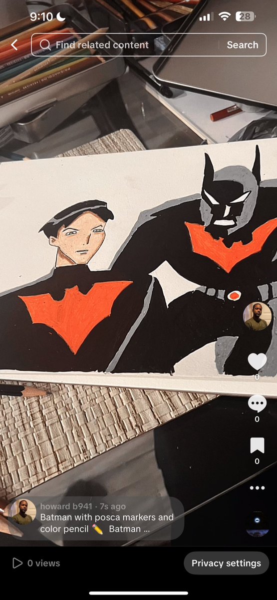 Batman drawing with posca markers #posca #drawingart