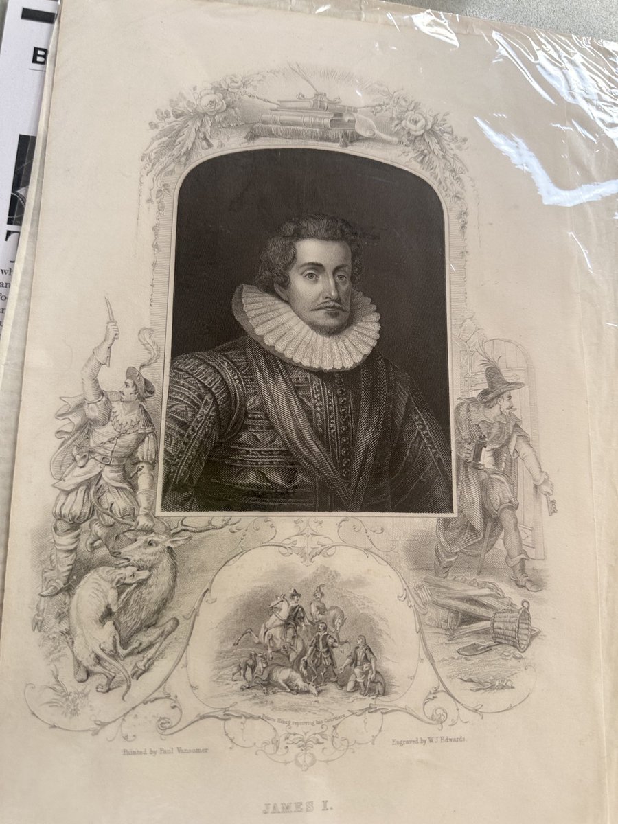 A very prettified engraving of James I! Not one I have seen before ⁦<a href="/garethrussell1/">Gareth Russell</a>⁩