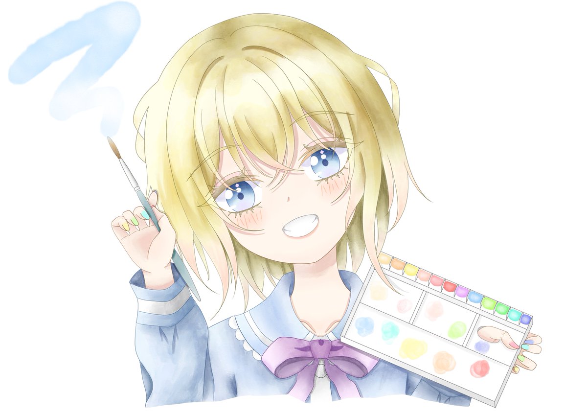 k_tsu_815's tweet image. お絵描き楽しい🖌️🎨
楽しいって思いを描いてみました！
#イラスト 
#イラスト練習中