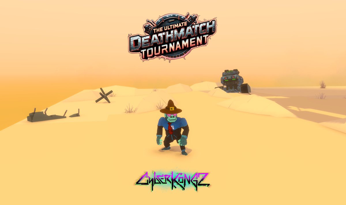 TheSandsquad's tweet image. One of the top prizes in the Ultimate Deathmatch Tournament: this badass @TheSandboxGame-suit VX avatar — locked, loaded and dripping in style.
✊Huge props to the @CyberKongz for backing the event. Only the strongest survive. #OOH #Deathmatch #SandFam