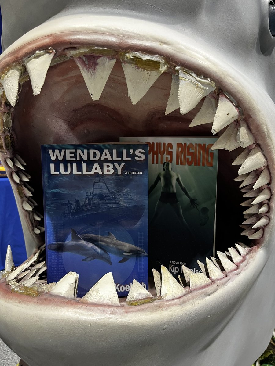 KipAuthor's tweet photo. Ready for Day Two at SharkCon in Tampa, Florida! Come on by for some award-winning, ocean-themed thrillers.
#tampaflorida #SharkCon #thrillerbooks #scifibooks #sciencethrillers #BooksWorthReading #indieauthors @FloridaWriters1 @Authors_Florida https://t.co/ZNYBvM1lfD