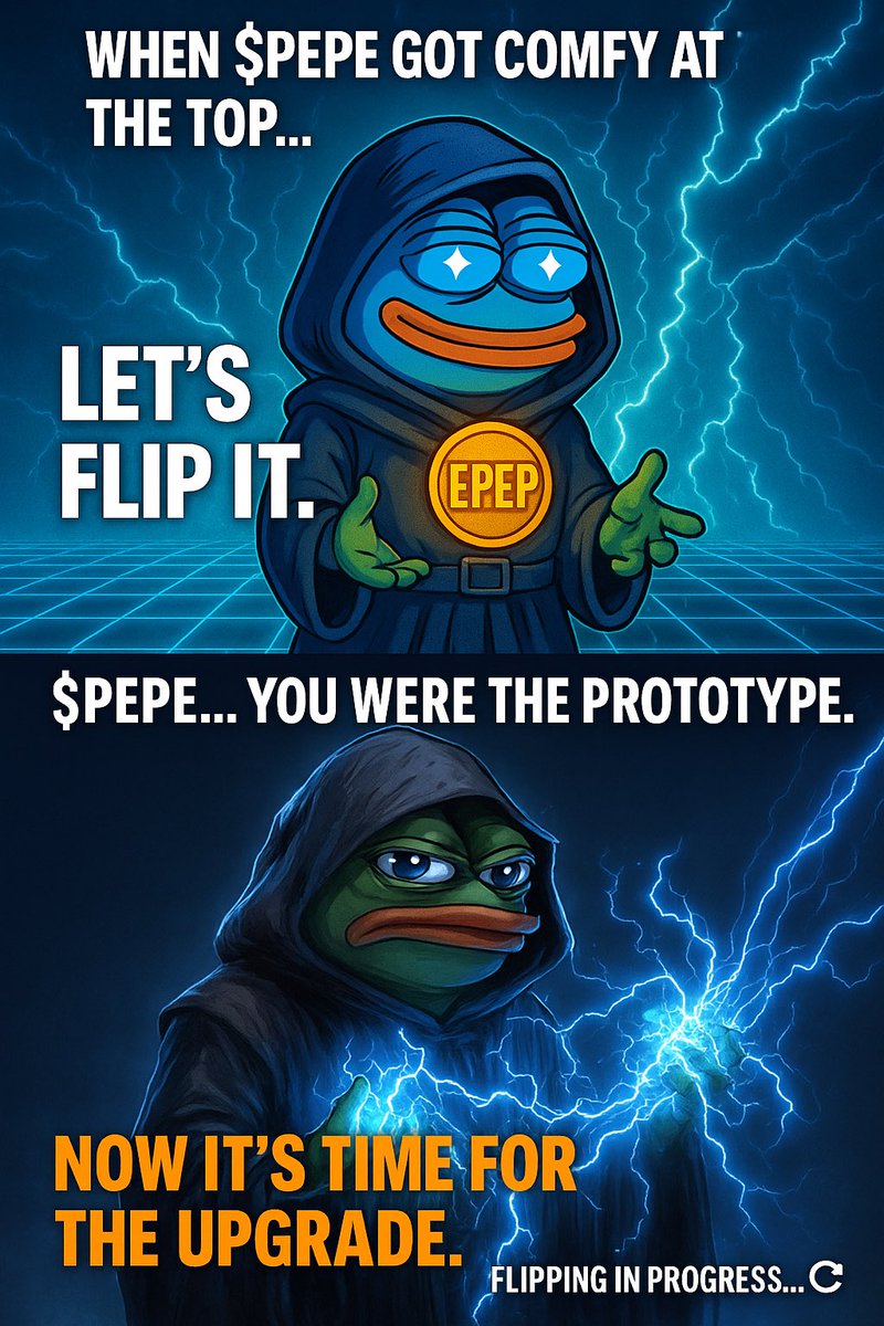 QuarterlyDarren's tweet photo. ๐ When $PEPE got comfy at the topโฆ $EPEP showed up like: โLetโs Flip It.โ ๐โก๏ธ
๐ $PEPE was the prototype.
๐ $EPEP is the upgrade.
๐ Power surging. Thrones shaking.
๐ฅ Flipping in progressโฆ
#EPEP #LetsFlipIt #MemeCoinWars #DeFi #FlipTheFrog #CryptoReversal #AltSeason https://t.co/DGHCKBto5E
