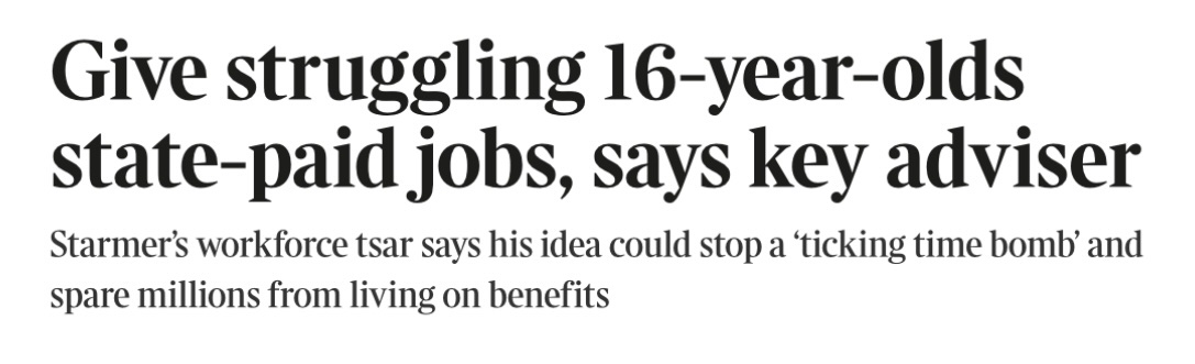 AnnabelDenham1's tweet image. If the govt stopped hiking the minimum wage and over-regulating our labour market, it wouldn’t need to consider such terrible ideas as dragging more young people into the employ of the state.