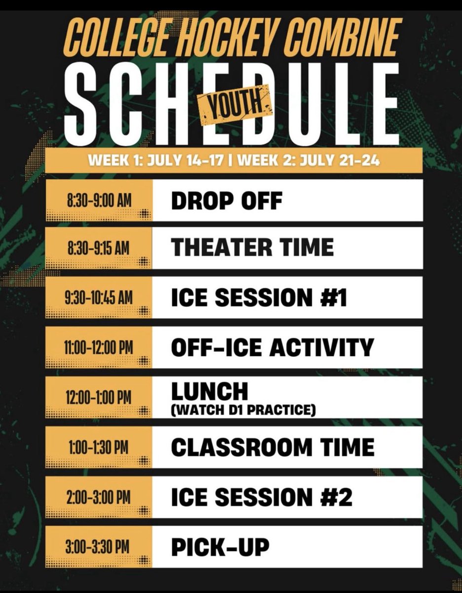 CHCatUVM's tweet image. Youth Hockey Camps start tomorrow at Gutterson Fieldhouse! Still time to sign up for Week 1 or Week 2. Boys and girls ages 7-14.
LINK: chcombine.com/shop ๐ก๐ข