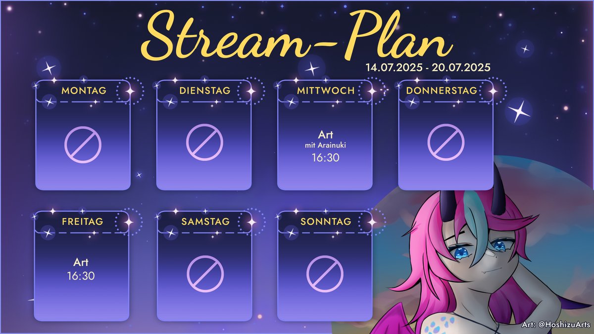 Niji (@niji_artworks) on Twitter photo ✨Streamplan✨
Morgen kann ich leider nicht, aber dafür gibt Dienstag dann ne tolle Collab!
📅 ➜ Cozy Art mit <a href="/ArainukiVT/">Nuki | Puppeteer Vtuber 🧸💜</a> 💕
📅 ➜ Maybe Tradi Art, hab tolle neue Stifte die ich mal ausprobieren wollte! Ansonsten wird weiter digital gezeichnet >:3 ✨Streamplan✨
Morgen kann ich leider nicht, aber dafür gibt Dienstag dann ne tolle Collab!
📅 ➜ Cozy Art mit <a href="/ArainukiVT/">Nuki | Puppeteer Vtuber 🧸💜</a> 💕
📅 ➜ Maybe Tradi Art, hab tolle neue Stifte die ich mal ausprobieren wollte! Ansonsten wird weiter digital gezeichnet >:3