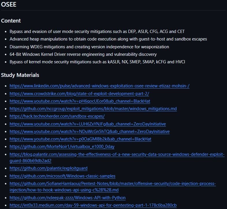 bountywriteups's tweet image. 📚COMPLETE Guide: OSWE, OSEP, OSED, and OSEE Study Guide!

Link: github.com/CyberSecurityU…