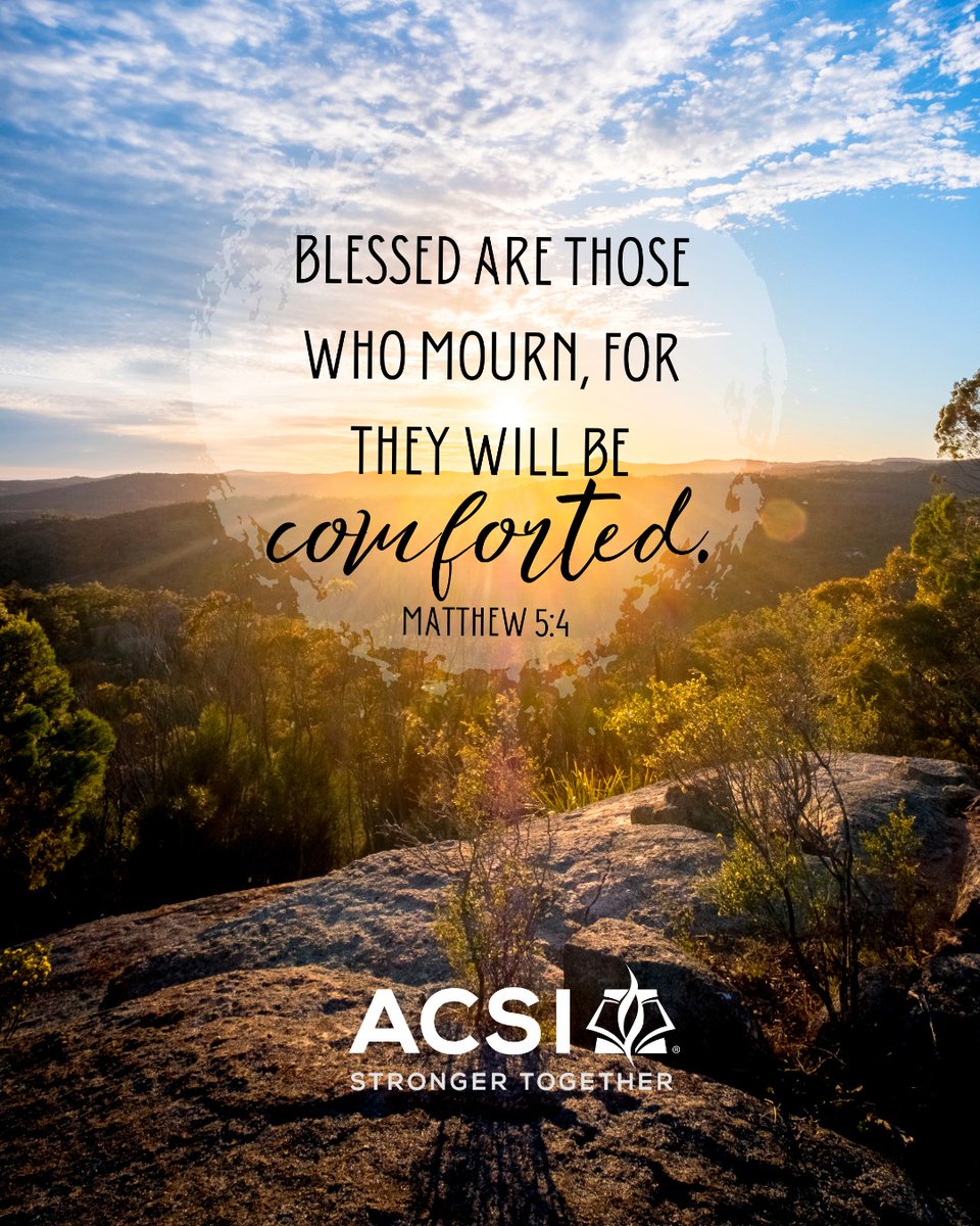 Blessed are those who mourn, for they will be comforted.
Matthew 5:4