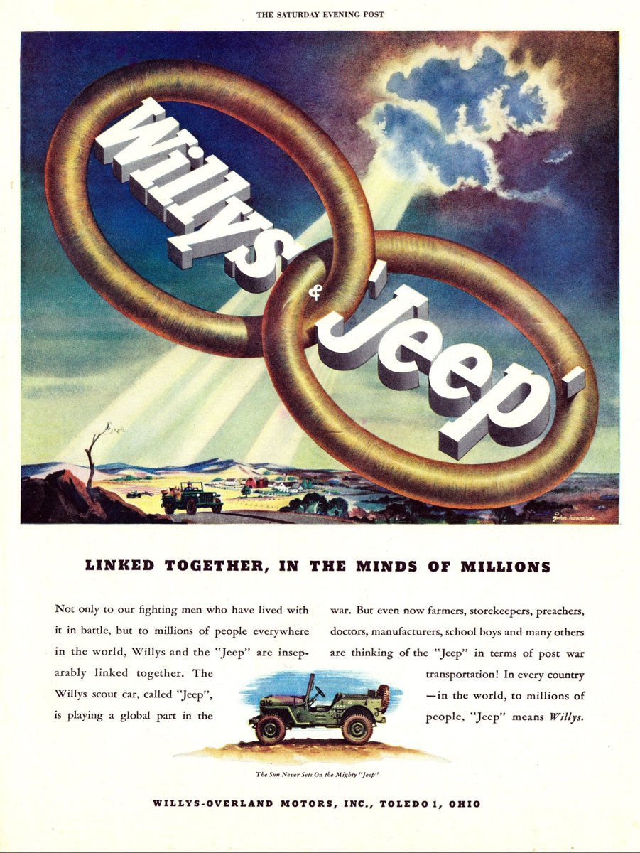 Legendary1941's tweet image. Linked Together, In the Minds Of Millions! Saturday Evening Post, circa 1944! #willys
...................
#dailyjeeps #sunday #sundayfunday #sundayvibes #legendary1941 #jeep #jeeplife #farm #farmlife #farmjeep #army #WWII #military #war #vintage #legends #willysoverland