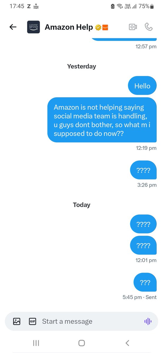 Anazing customer service from Amazon <a href="/JeffBezos/">Jeff Bezos</a> Sir. First they ll call u in  DM nd then, u can see.
Ridiculous.
<a href="/amazon/">Amazon</a> <a href="/AmazonHelp/">Amazon Help</a> <a href="/amazonIN/">Amazon India</a>