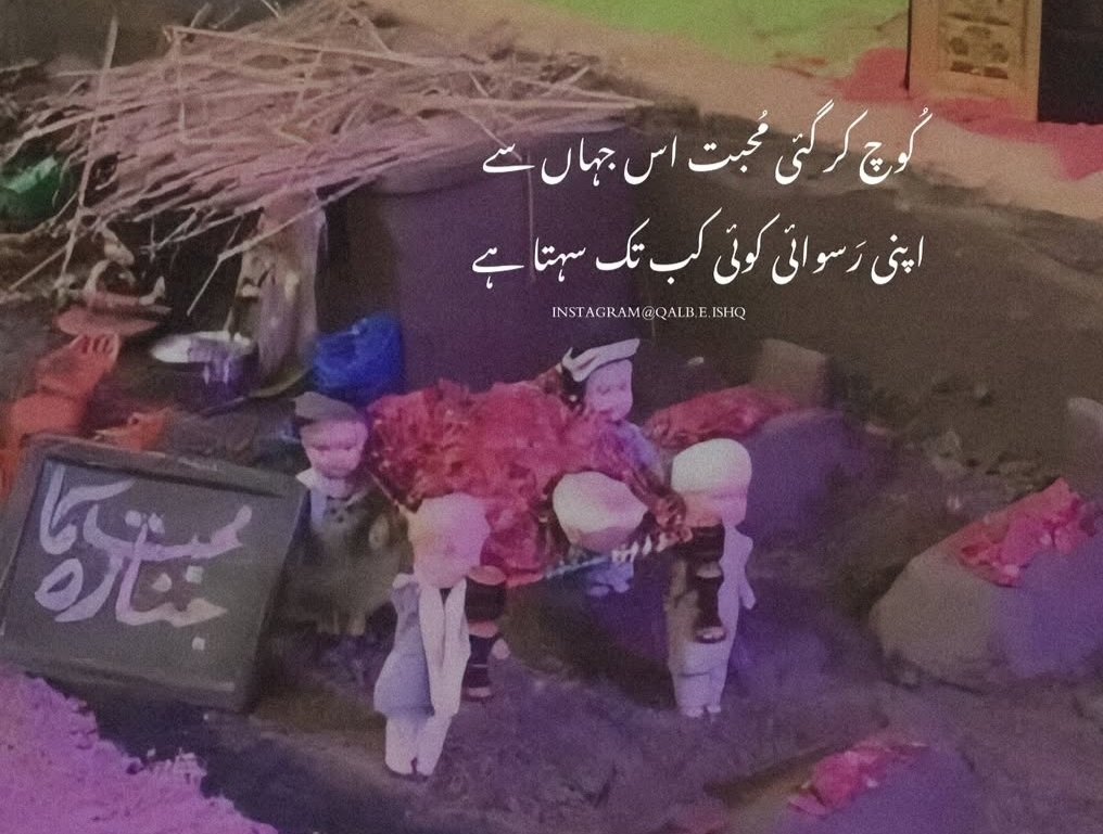 کوچ کر گئ محبت اس جہاں سے 
اپنی رسوائی کوئی کب تک سہتا ہے