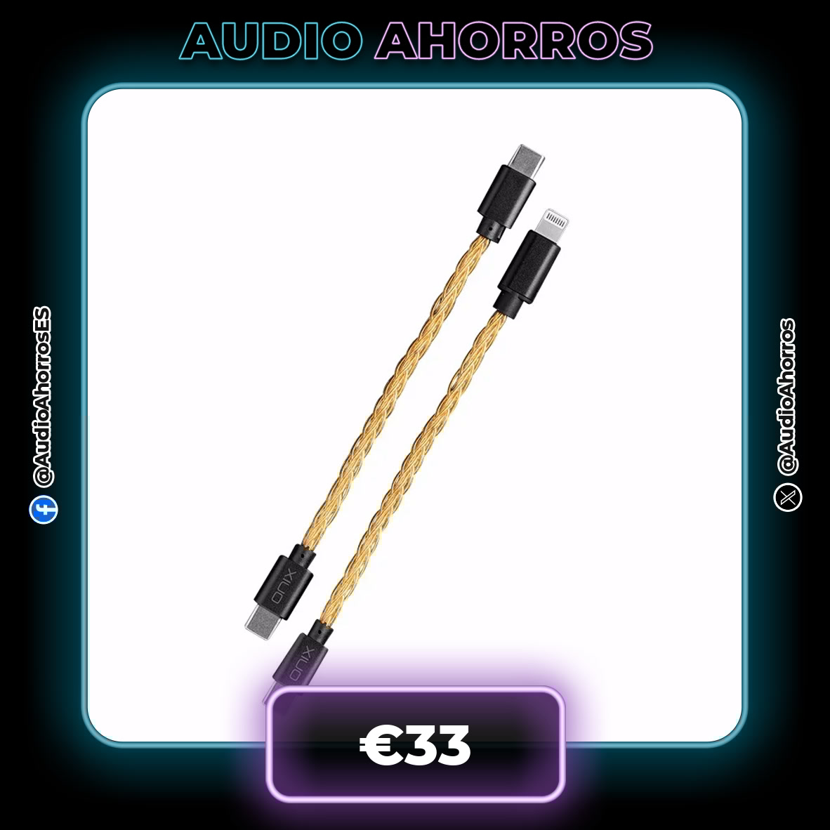 AudioAhorros's tweet image. ¡AUDIO ÉPICO! 🎧 CABLE ONIX USB C 💎

🔗 ONIX Alpha Neotech Cable Audio Plata USB C/Lightning para DAC
💶 €33

🔗 s.click.aliexpress.com/e/_opMfWvl

#AudioHiFi #CableUSBC #SonidoPremium