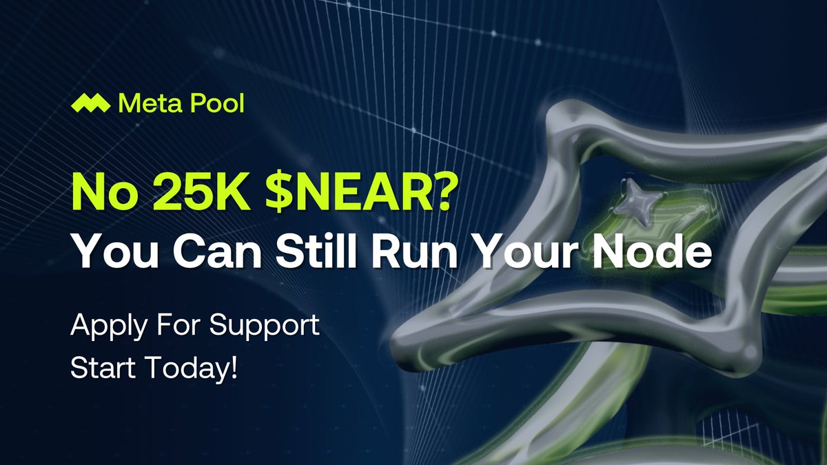meta_pool_vn's tweet image. ⌛️Cơ hội trở thành Validator trên NEAR cùng Meta Pool vẫn còn! Hãy nhanh tay đăng ký bạn nhé!

📝peppermint-daffodil-e37.notion.site/1f23f29d38d381…
(*) Ghi chú: Nhập mã giới thiệu: 3

#NodeItEasy #RunYourNode