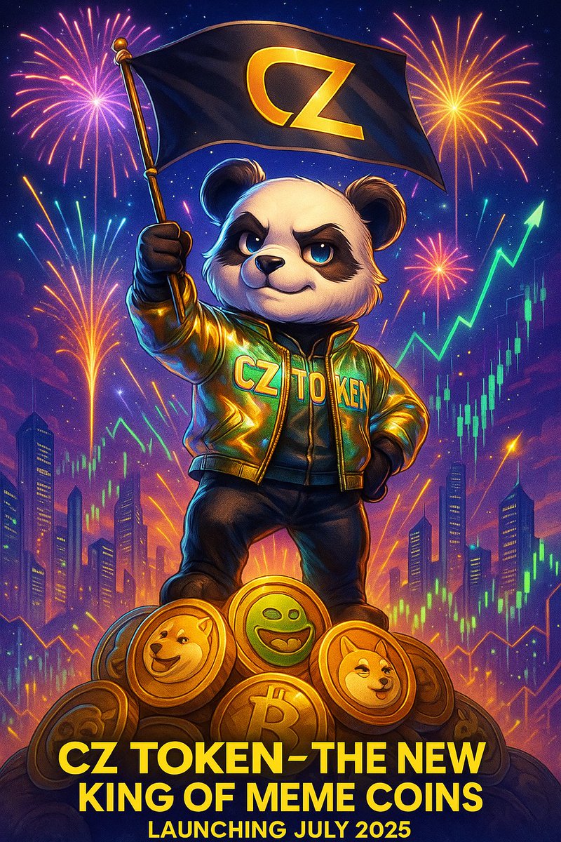 TheCZtoken's tweet photo. 👑 Missed SHIB, PEPE & DOGE?
Now meet the new king of meme coins — CZ Token! 🐼🚀
💥 Taking over the charts.
🎯 Launching July 2025 — Don’t miss the moonride.
#CZToken #Next1000x #MemeCoinSeason #CryptoHype #CZArmy https://t.co/u9WjXofGFR