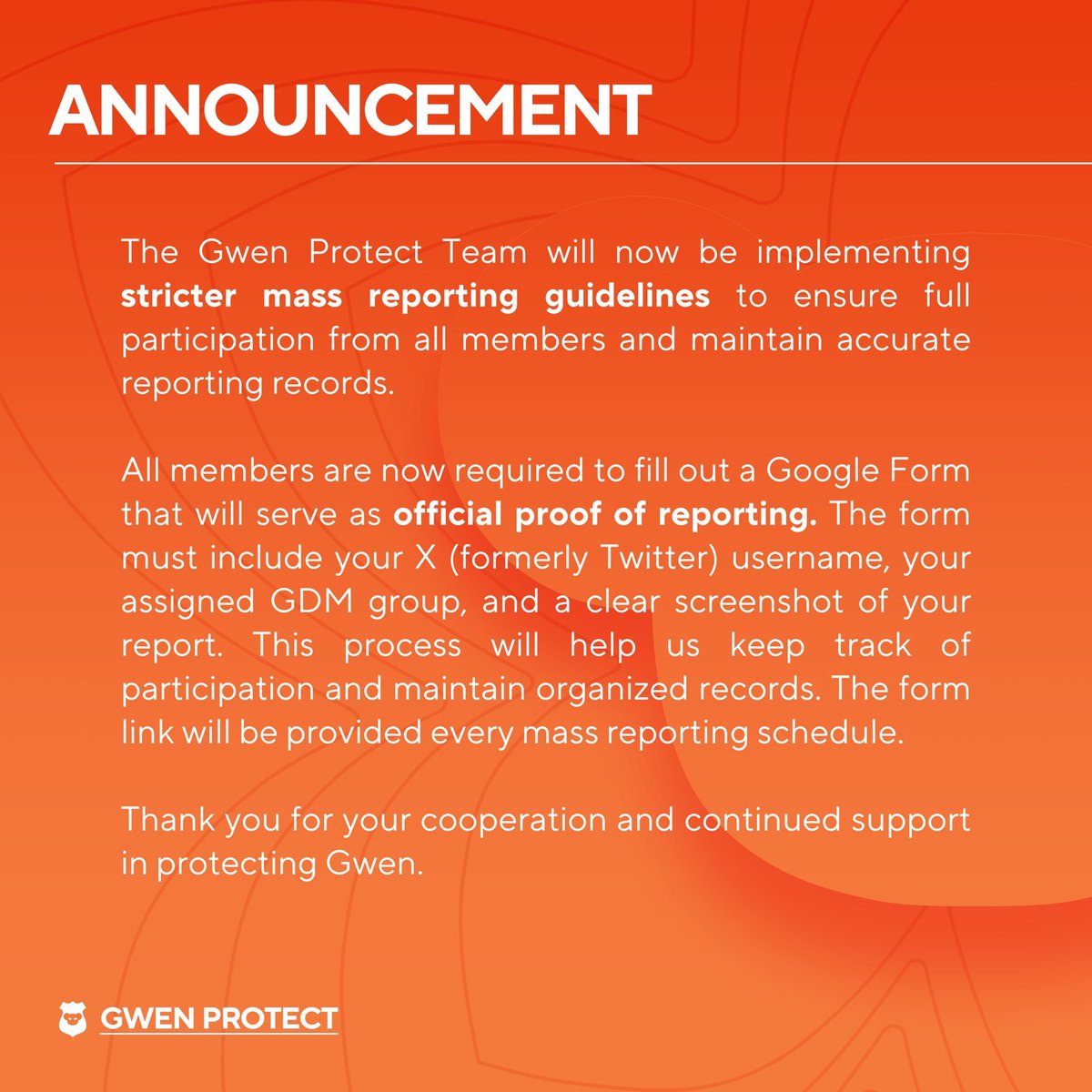 📣 Important Announcement from Gwen Protect Team.