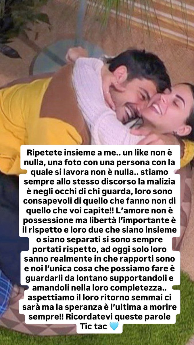 “L’amore vero non passa mai” 
Io ci credo 
TIC-TAC!!🤷‍♀️
#shailenzo 🤍🩵💚🫂☀️
