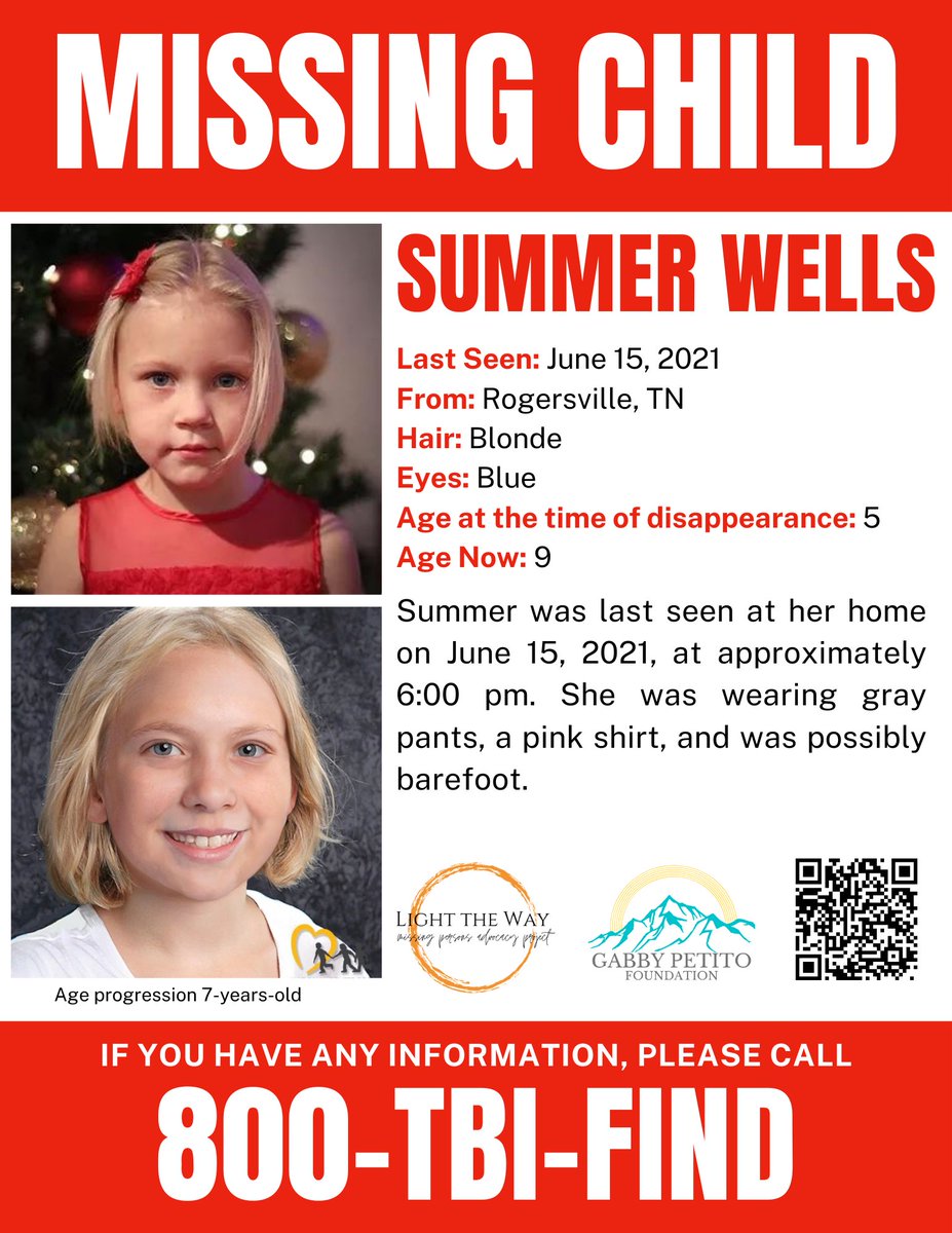 It’s #MissingPosterMonday and we need your help sharing #SummerWells’ flyer to help spread awareness! #Tennessee #MondayMotivation #Missing