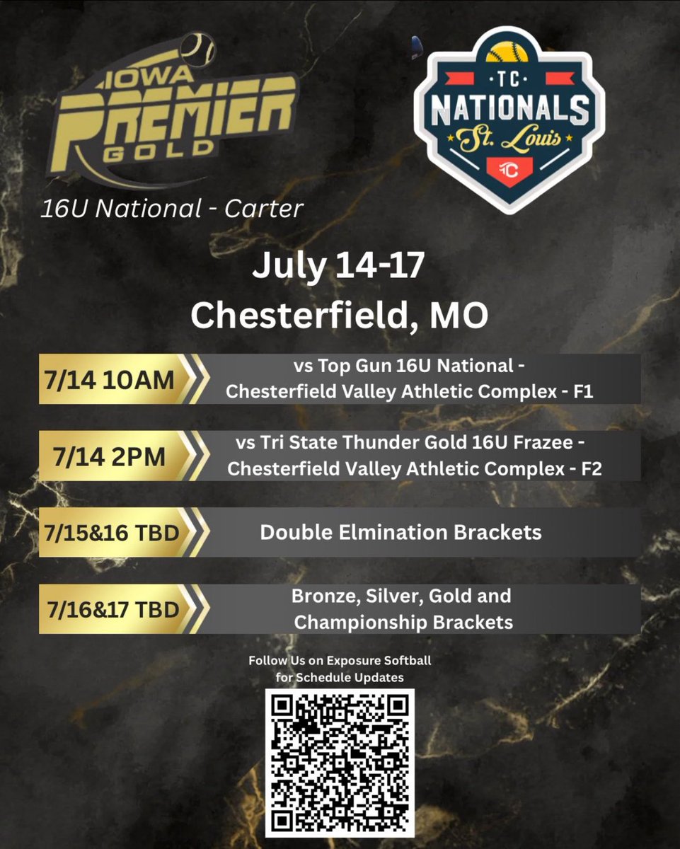 Katie Taraschewsky 2026 (@ktaraschewsky) on Twitter photo After a great week in Colorado taking 3rd place out of 241 teams, I can’t wait to be back on the field with my girls competing in the <a href="/triplecrownspts/">Triple Crown Sports</a> Nationals in St. Louis! Hope to see you there!! <a href="/IowaPremierFP/">Iowa Premier Fastpitch</a>
<a href="/CoastRecruits/">Coast 2 Coast Recruits</a> <a href="/SBRRetweets/">Softball Recruiting Reposts</a> <a href="/LineDsoftball/">Line Drive Media</a> <a href="/ExtraInningSB/">EXTRA INNING SOFTBALL</a> After a great week in Colorado taking 3rd place out of 241 teams, I can’t wait to be back on the field with my girls competing in the <a href="/triplecrownspts/">Triple Crown Sports</a> Nationals in St. Louis! Hope to see you there!! <a href="/IowaPremierFP/">Iowa Premier Fastpitch</a>
<a href="/CoastRecruits/">Coast 2 Coast Recruits</a> <a href="/SBRRetweets/">Softball Recruiting Reposts</a> <a href="/LineDsoftball/">Line Drive Media</a> <a href="/ExtraInningSB/">EXTRA INNING SOFTBALL</a>