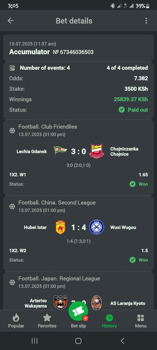 kingpredictorke's tweet image. Follow @kingpredictorke for more
KABOOM CONGRATULATIONS 🥳 if you placed 22BET slip
4 Games 🎯 odd 7 won successfully ✅ done and dusted 🥳 sweet odds coming up just have 22BET ACCOUNT HERE 👇👇👇
💎Link to 🔴register ⚡️ 👇👇
shorturl.at/rcEkT
💯 PROMOCODE 👉PHIL