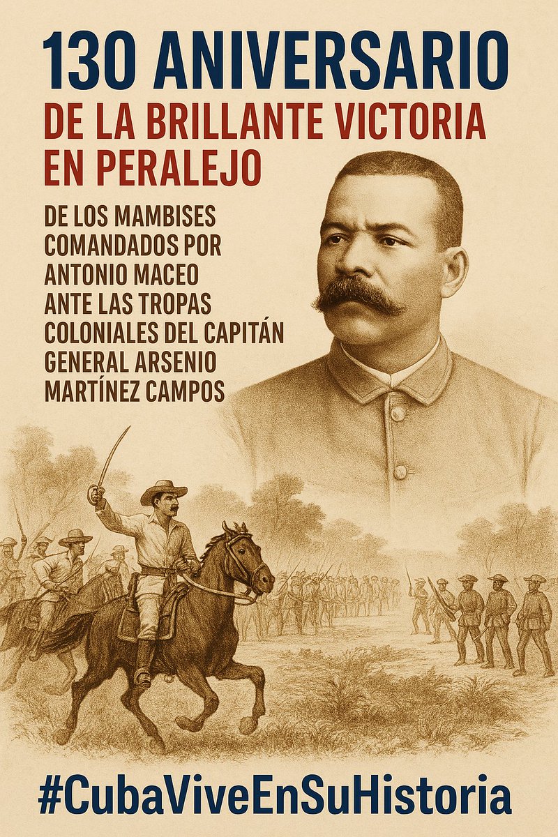 Eduardo López Leyva (@eduardolopezl65) on Twitter photo <a href="/DrRobertoMOjeda/">Dr. Roberto Morales Ojeda</a> <a href="/DiazCanelB/">Miguel Díaz-Canel Bermúdez</a> <a href="/PartidoPCC/">Partido Comunista de Cuba</a> <a href="/PresidenciaCuba/">Presidencia Cuba 🇨🇺</a> <a href="/IzquierdaUnida/">Izquierda Unida🔻🇵🇸</a> <a href="/DeZurdaTeam_/">DeZurdaTeam 📳</a> <a href="/MeyvisEstevezE/">Meyvis Estevez Echevarría</a> <a href="/GHNordelo5/">Gerardo Hdez. Nordelo</a> <a href="/cubacooperaven/">Misión Médica Cubana en Venezuela</a> <a href="/unidad_central/">Unidad Central de Cooperación Médica</a> <a href="/cubadebatecu/">Cubadebate</a> Coraje y audacia de los mambises, que hace 130 años, quebraron el mito de la invencibilidad colonial en Peralejo. #Cuba 🇨🇺 #CubaViveEnSuHistoria, Maceo sigue inspirando la defensa de nuestra soberanía. ¡Aquel machete encendido sigue marcando el rumbo! #Cuba #CubaEstáFirme <a href="/DrRobertoMOjeda/">Dr. Roberto Morales Ojeda</a> <a href="/DiazCanelB/">Miguel Díaz-Canel Bermúdez</a> <a href="/PartidoPCC/">Partido Comunista de Cuba</a> <a href="/PresidenciaCuba/">Presidencia Cuba 🇨🇺</a> <a href="/IzquierdaUnida/">Izquierda Unida🔻🇵🇸</a> <a href="/DeZurdaTeam_/">DeZurdaTeam 📳</a> <a href="/MeyvisEstevezE/">Meyvis Estevez Echevarría</a> <a href="/GHNordelo5/">Gerardo Hdez. Nordelo</a> <a href="/cubacooperaven/">Misión Médica Cubana en Venezuela</a> <a href="/unidad_central/">Unidad Central de Cooperación Médica</a> <a href="/cubadebatecu/">Cubadebate</a> Coraje y audacia de los mambises, que hace 130 años, quebraron el mito de la invencibilidad colonial en Peralejo. #Cuba 🇨🇺 #CubaViveEnSuHistoria, Maceo sigue inspirando la defensa de nuestra soberanía. ¡Aquel machete encendido sigue marcando el rumbo! #Cuba #CubaEstáFirme