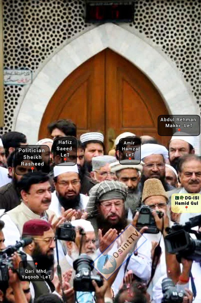 OsintTV's tweet photo. Birds of a feather flock together.
An old picture - top Pak Army officer, senior politician, and Lashkar-e-Taiba leaders all in one frame.
Terror, politics, and military all sides of the same coin.
#OneFrameTruth #TerrorNexus https://t.co/Evbfd5Cceg