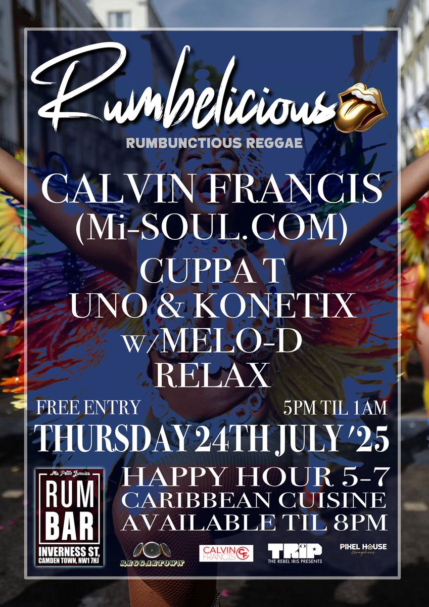 Thursday 24th July i will be back in Canden playing straight after my radio show come get some Reggae in your Geggae in the evening sunshine! it’s a free event 👍🏽