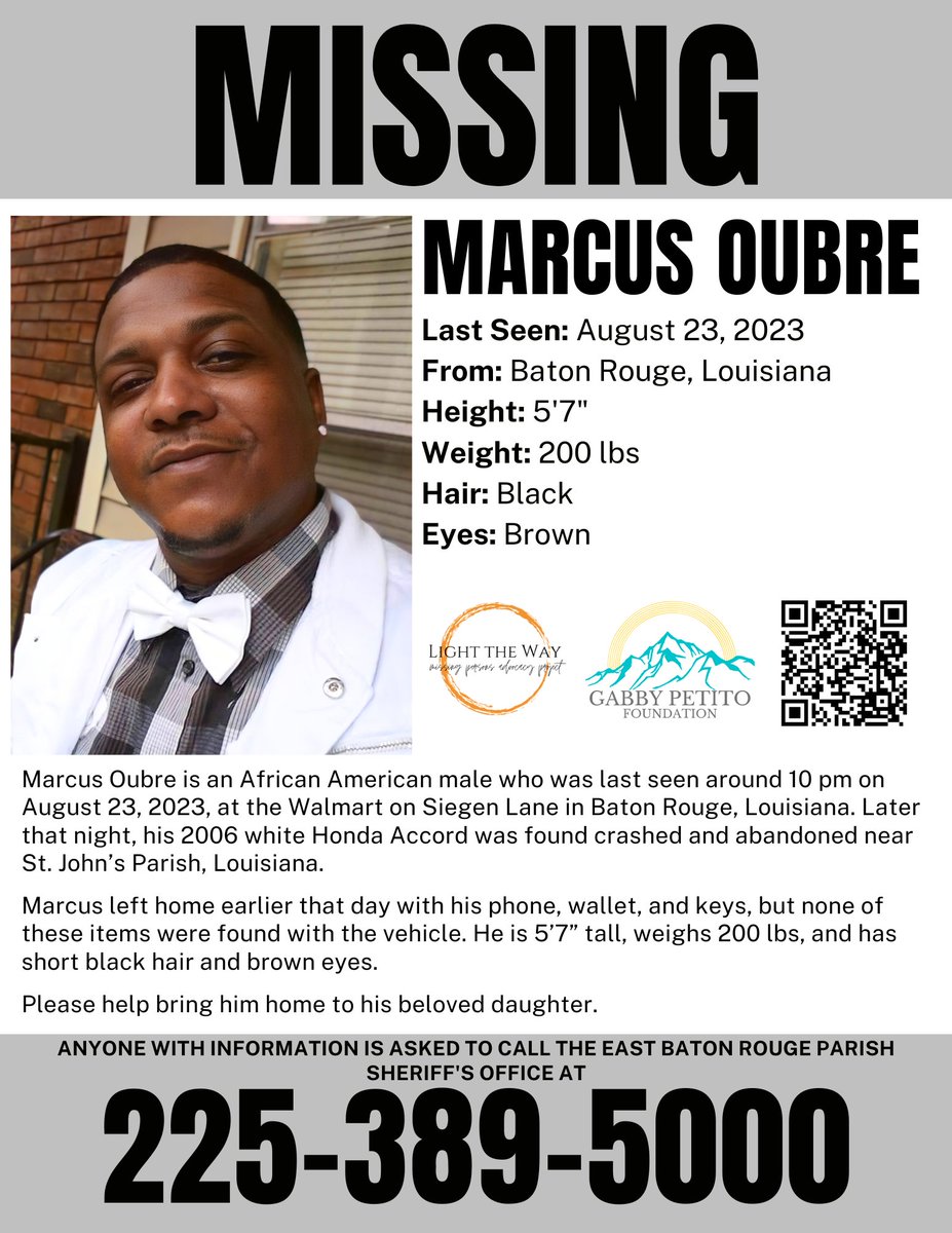 It’s #MissingPosterMonday and we need your help sharing #MarcusOubre’s flyer to help spread awareness! #Louisiana #MondayMotivation #Missing