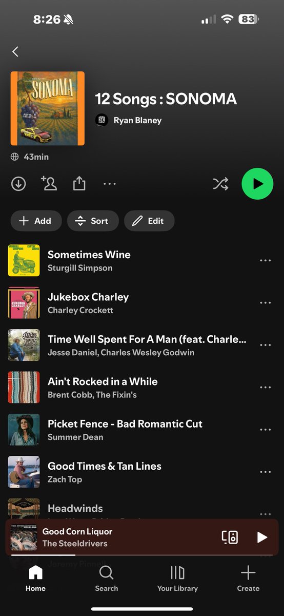 Blaney's tweet image. Give this playlist a listen: 12 Songs : SONOMA open.spotify.com/playlist/5aRkW…