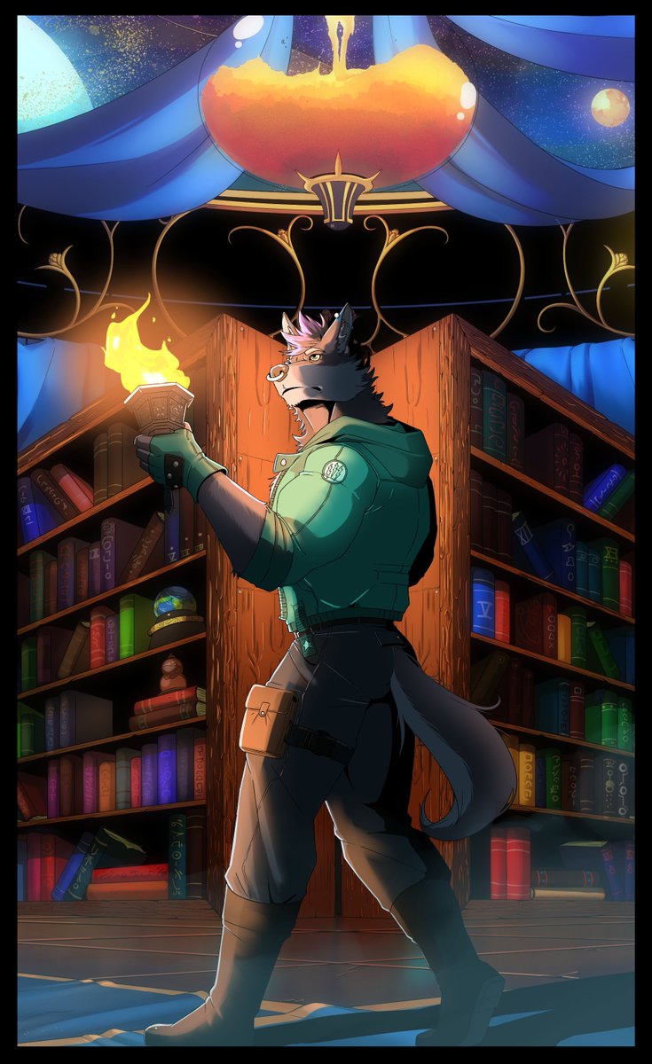 An old Com, I added a Black and white filter : )
#furry #anthro