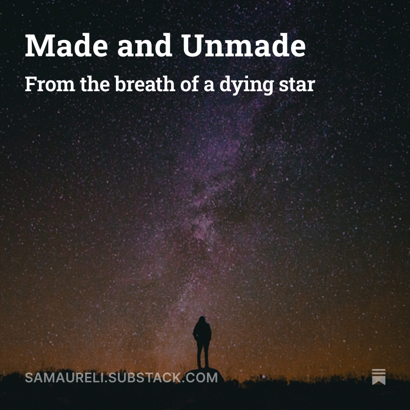 SamthePoet0731's tweet image. We are made of stardust, shaped by light, held by earth. And still, something in us remembers the stars and longs to return.
open.substack.com/pub/samaureli/…