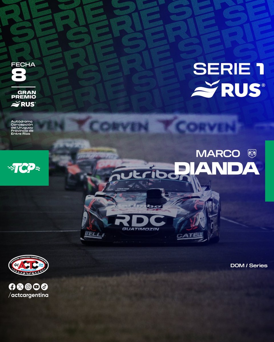 actcargentina's tweet photo. Marco Dianda es el dueño de la primera serie del #TCPista 🥇 en el #GPRUS 🏆
#TCenConcepcion 🏁 https://t.co/Umm2hNCSyQ